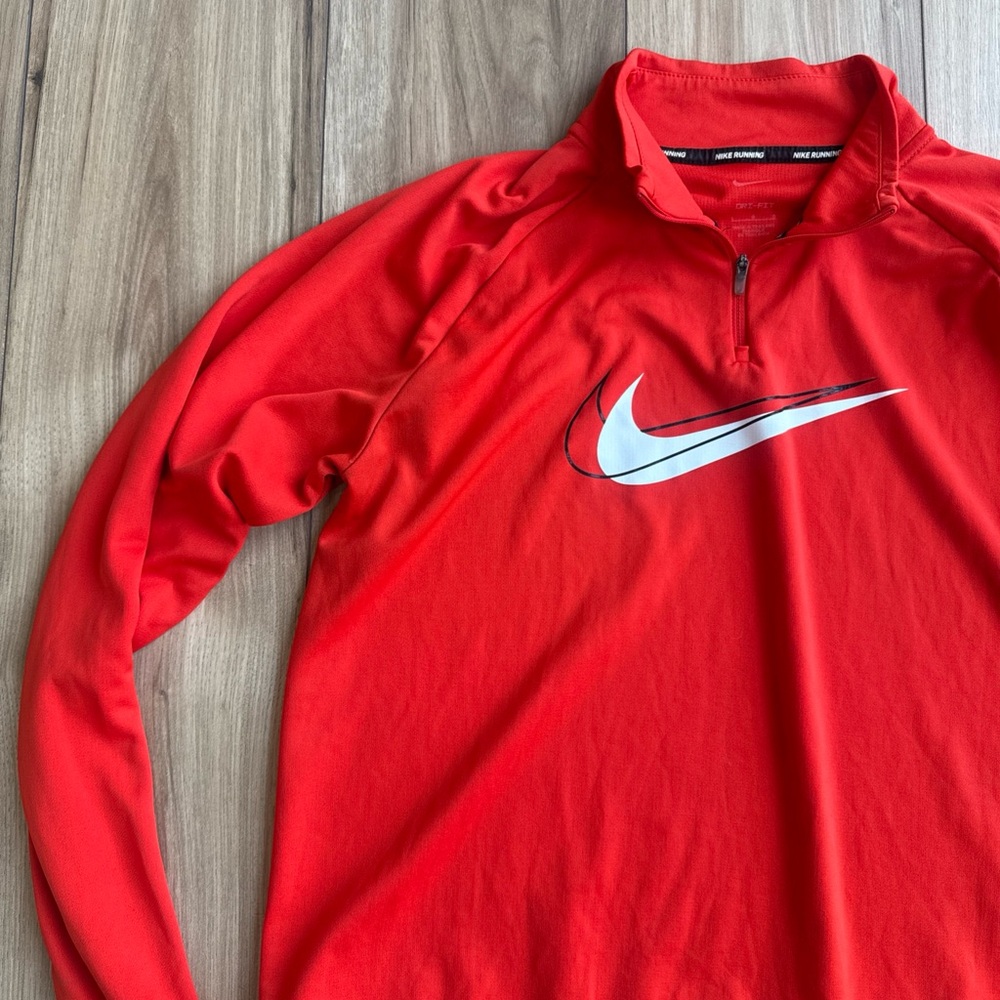 Women's NIKE Running Dri-Fit Quarter Zip Pullover DJ6984-673 Size Large Red - Picture 5 of 7